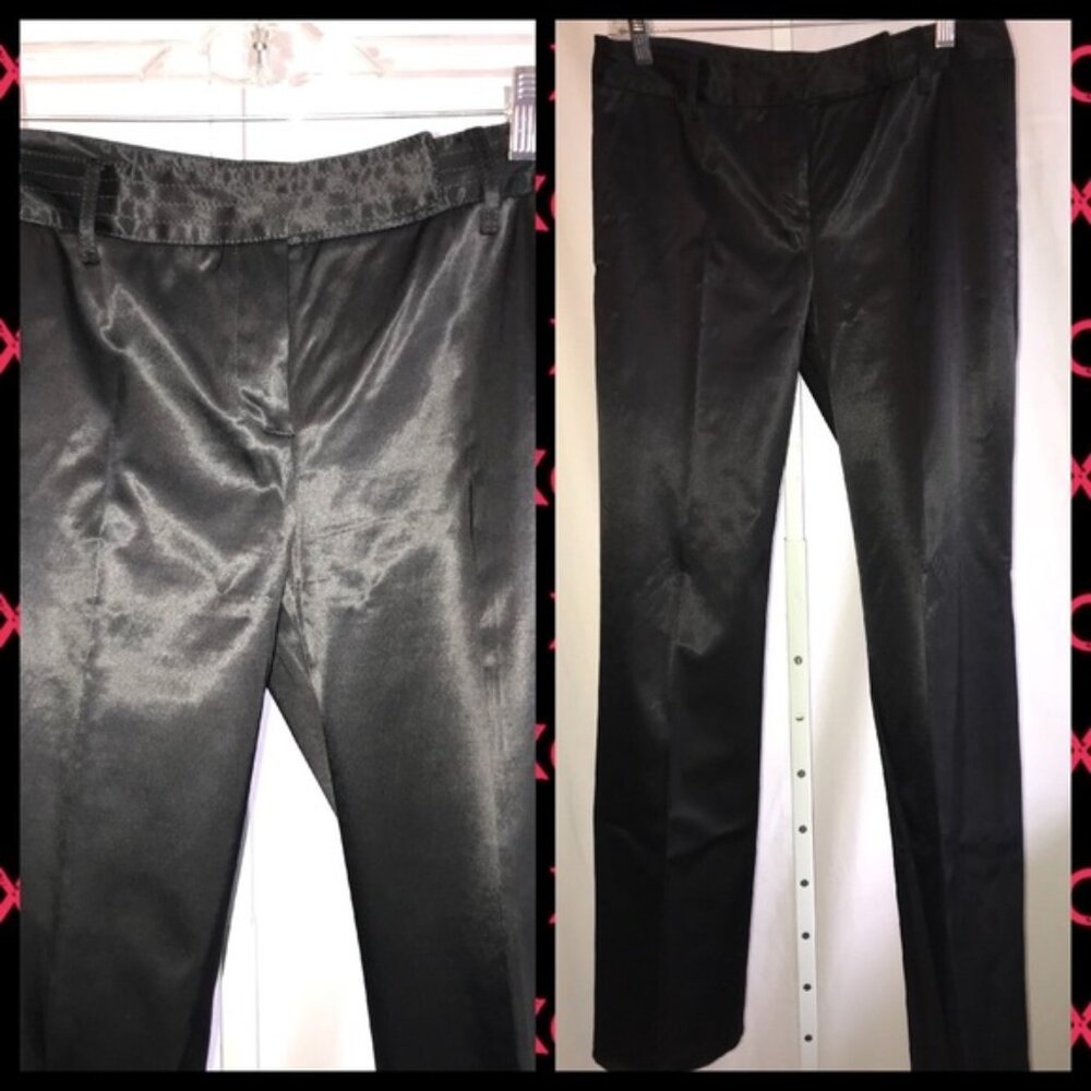 Plaza pants by City DKNY faux black satin - Picture 1 of 3